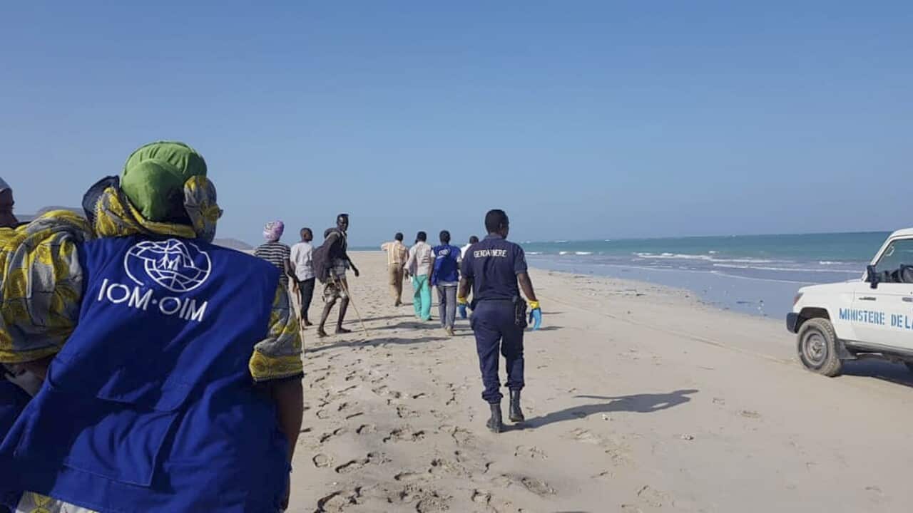 Rescuers search for survivors after two boats carrying migrants capsized off shore In northeast Djibouti Tuesday, Jan. 29, 2019.