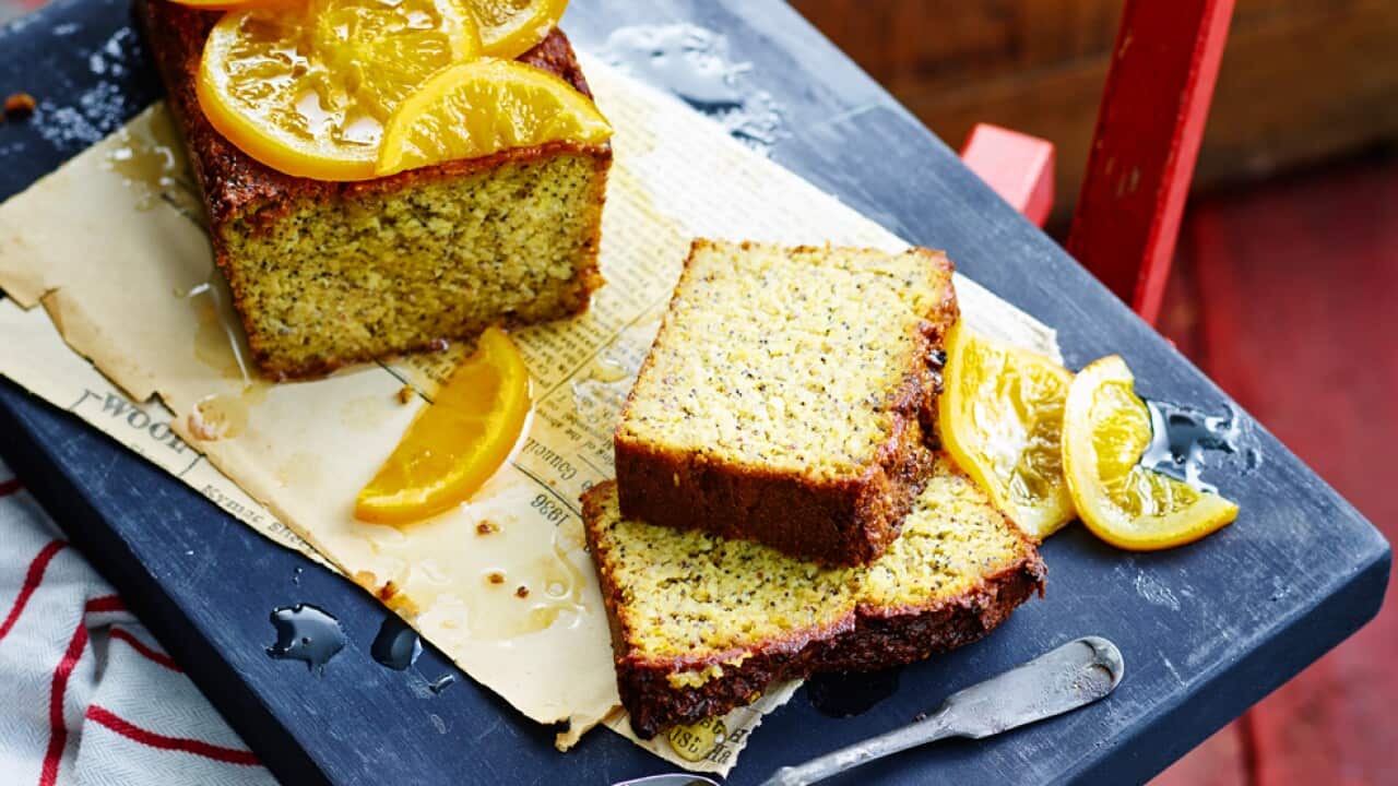 Flourless orange, hazelnut and poppy seed loaf
