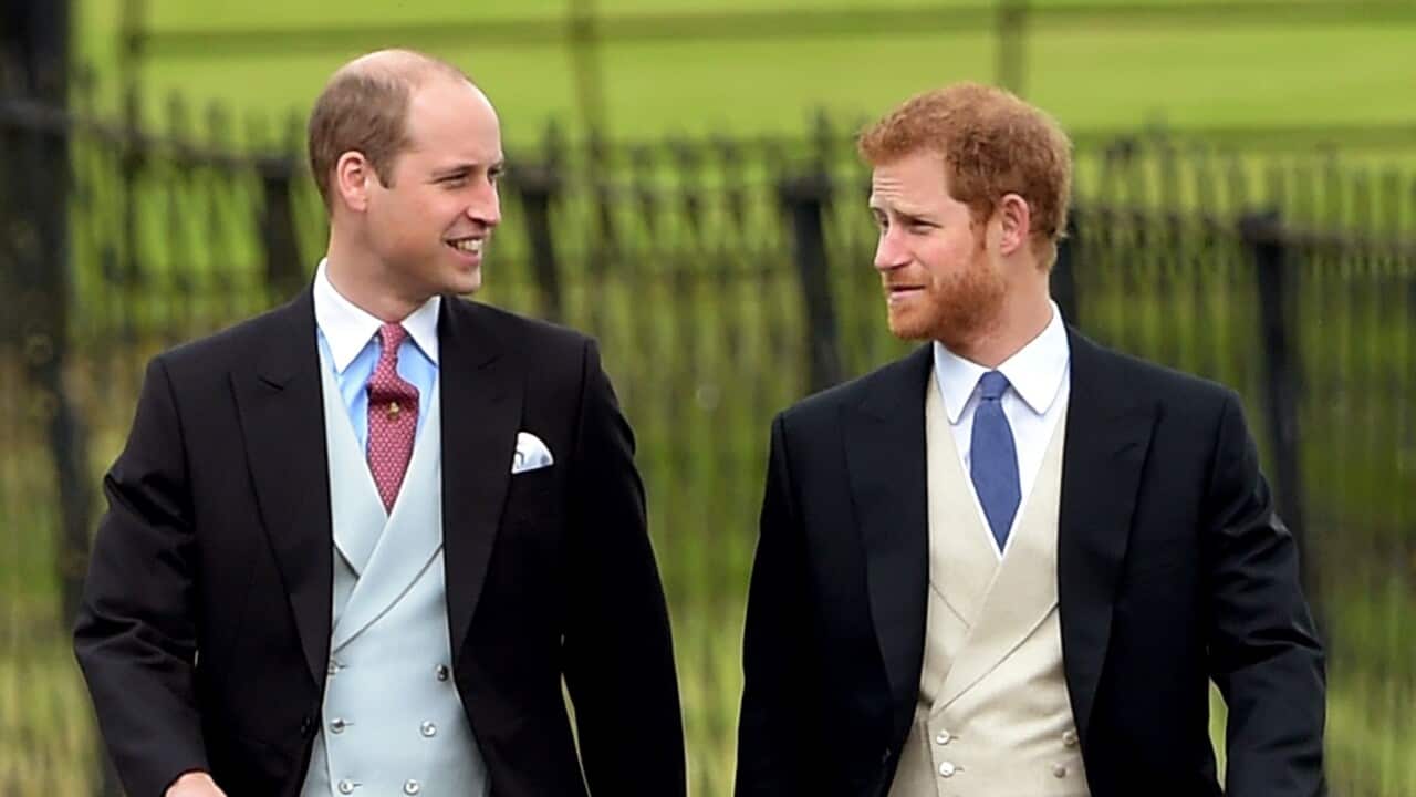 Britain's Prince William, the Duke of Cambridge (left) and Britain's Prince Harry (right).