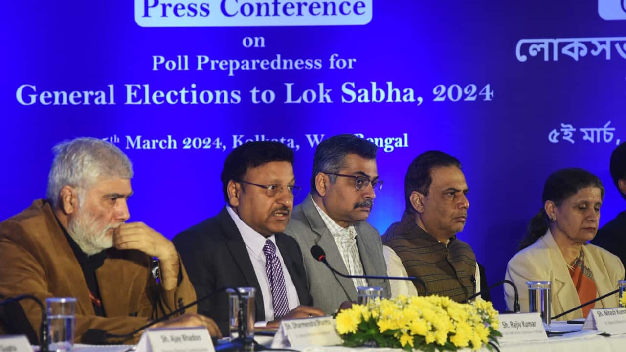 India: Rajeev Kumar addresses along Senior officers of Election Commission of India
