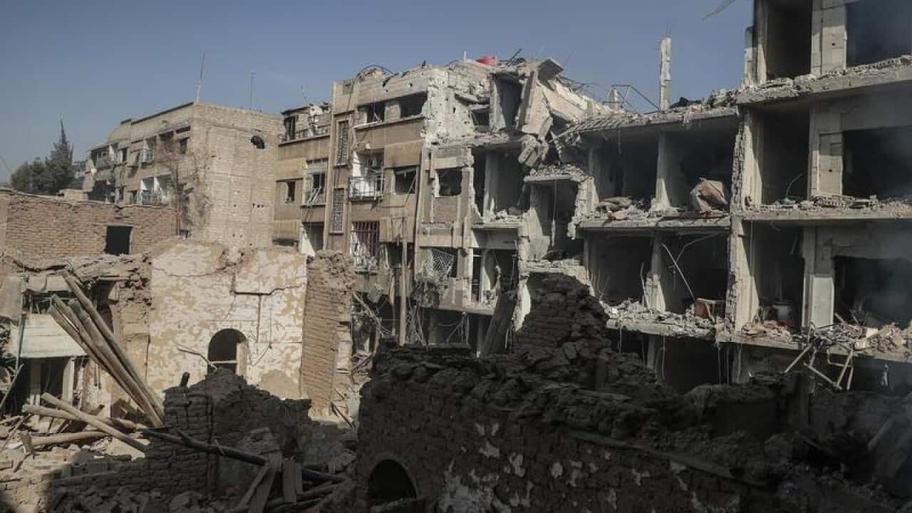 A general view of destruction in eastern Ghouta, Syria