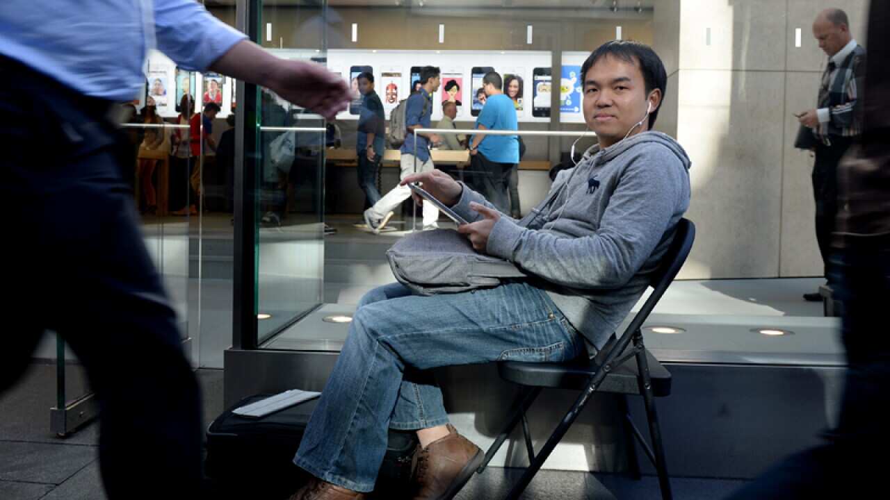 Jimmy Gunawan outside Sydney's Apple store
