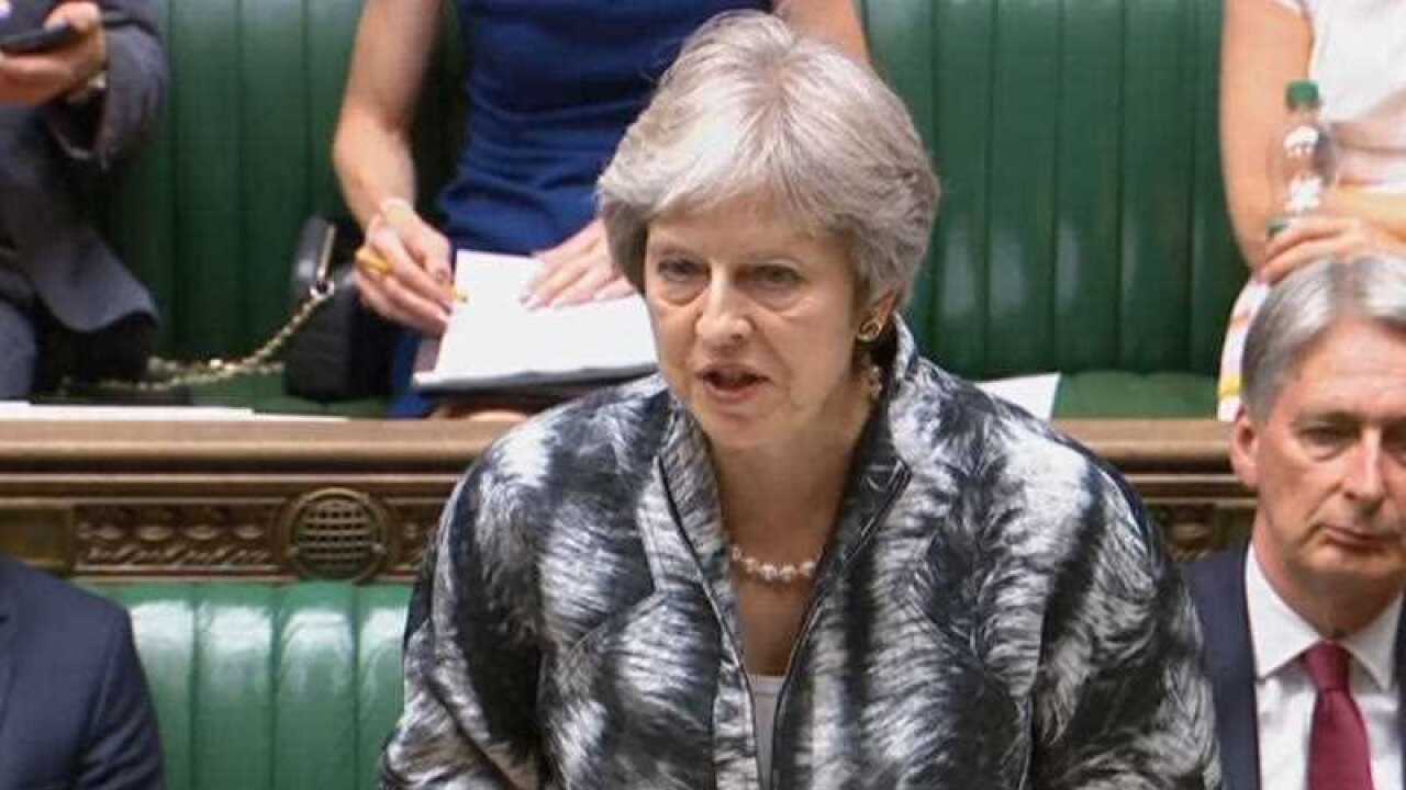 Prime Minister Theresa May giving a statement on the Nato Brussels Summit 2018 in the House of Commons, London.