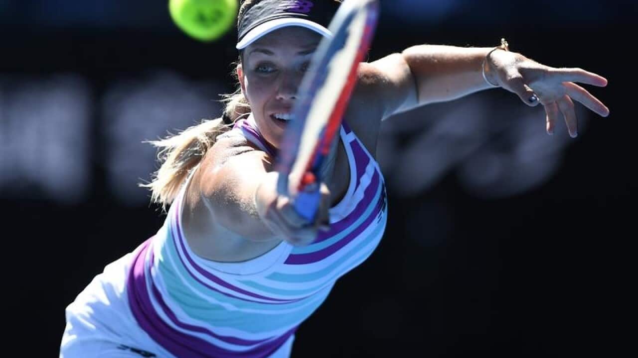 Danielle Collins of the United States in action.