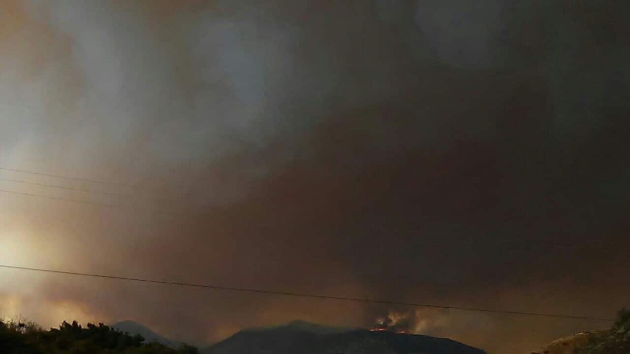 UNITED STATES, Goleta: Smoke from Whittier Fire can be seen from Goleta, California on July 14, 2017. (AAP Image/NEWZULU/Kayc Bunderson).