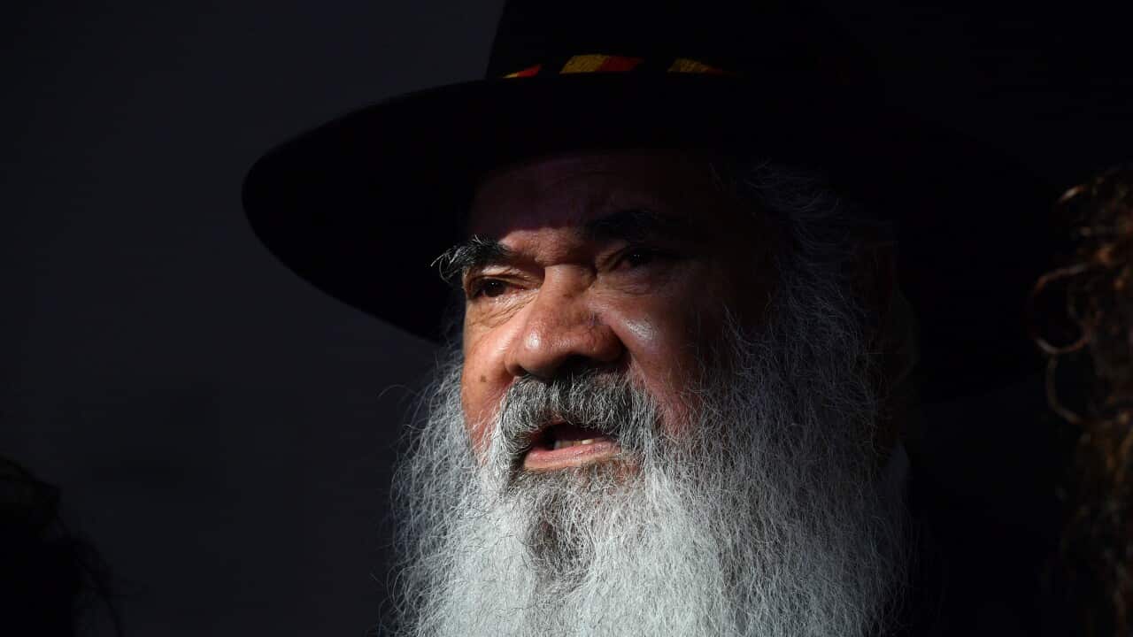 Labor Senator Pat Dodson at a press conference at Parliament House in Canberra, Thursday, February 8, 2018. (AAP Image/Mick Tsikas) NO ARCHIVING