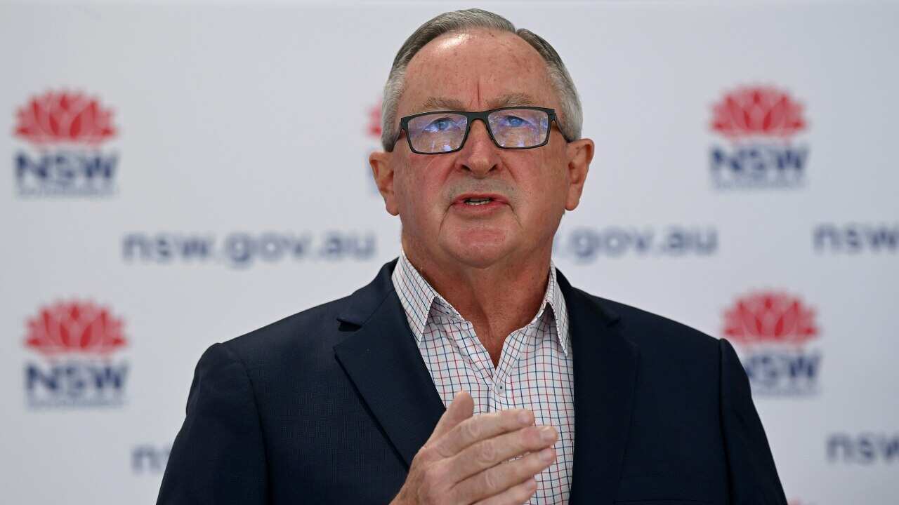 NSW Health Minister Brad Hazzard speaks to the media during a COVID-19 press conference in Sydney on Saturday, 7 August, 2021.
