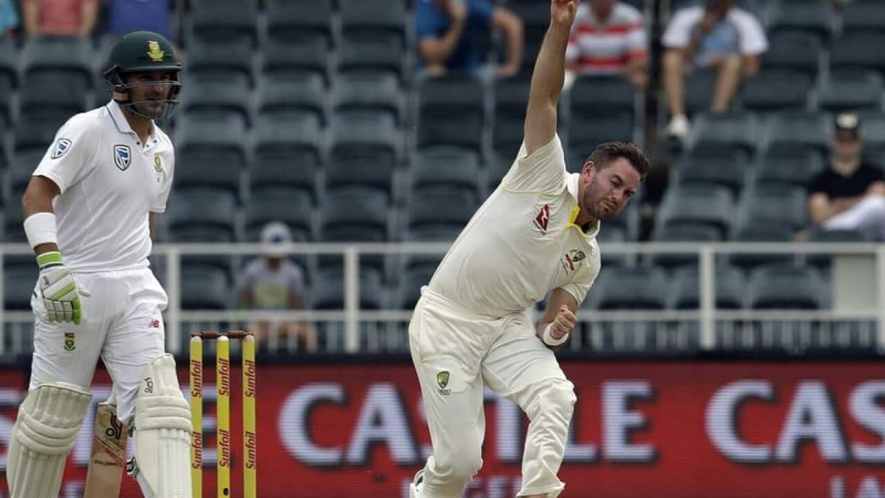 Australian bowler Chadd Sayers bowls