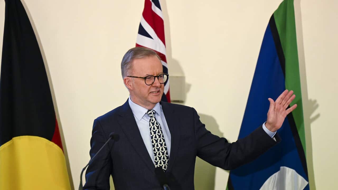 Prime minister Anthony Albanese at a Labor party caucus