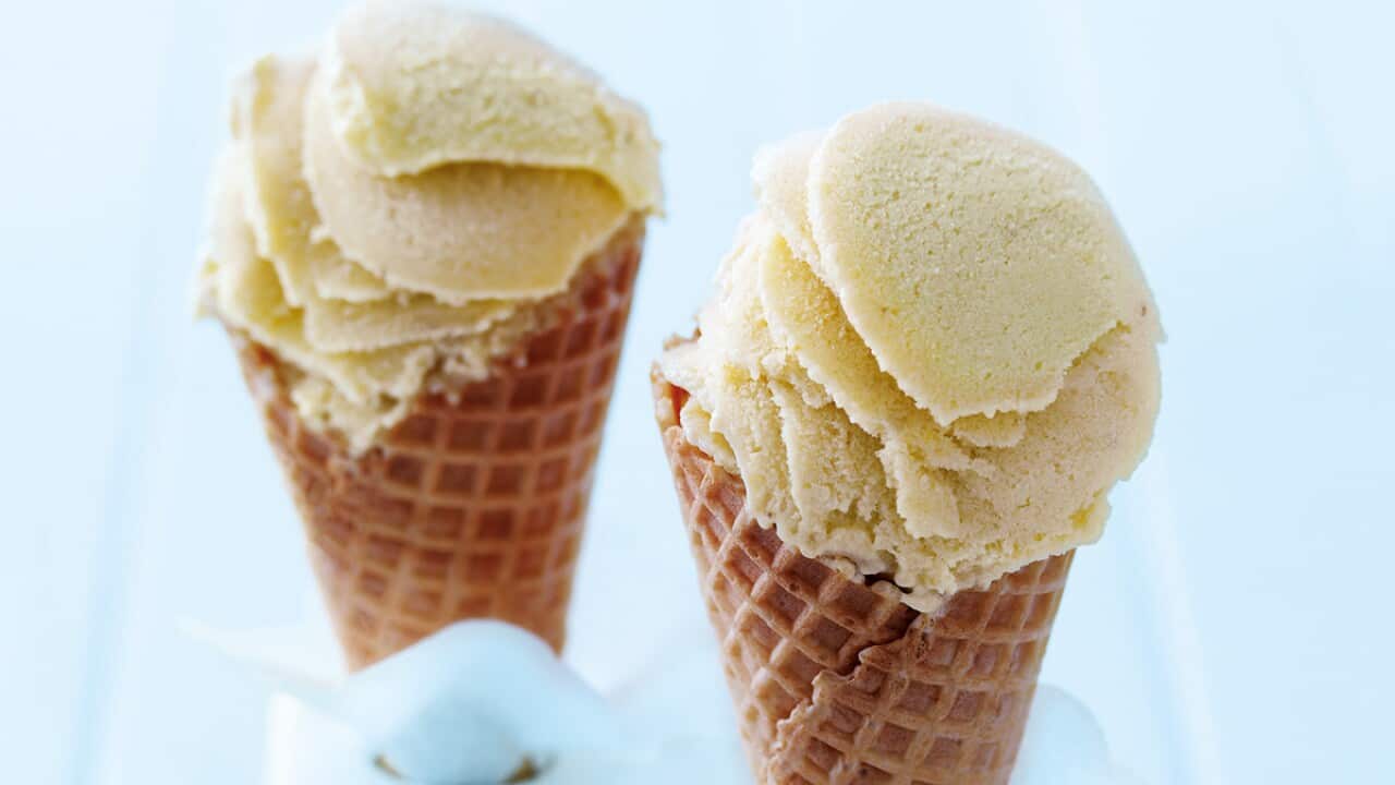 Mango and banana yoghurt gelato