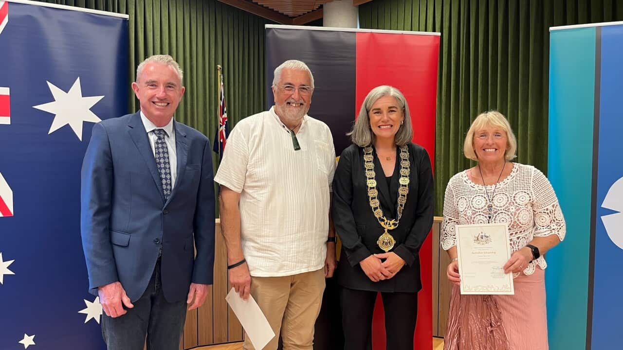 Allan Lee (2nd left) joined the group of Australia's newest citizens in a ceremony in the City of Coffs Harbour in New South Wales_SBS.jpg