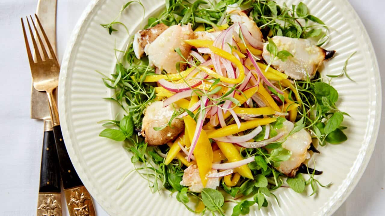 Crab and mango salad with nuoc cham