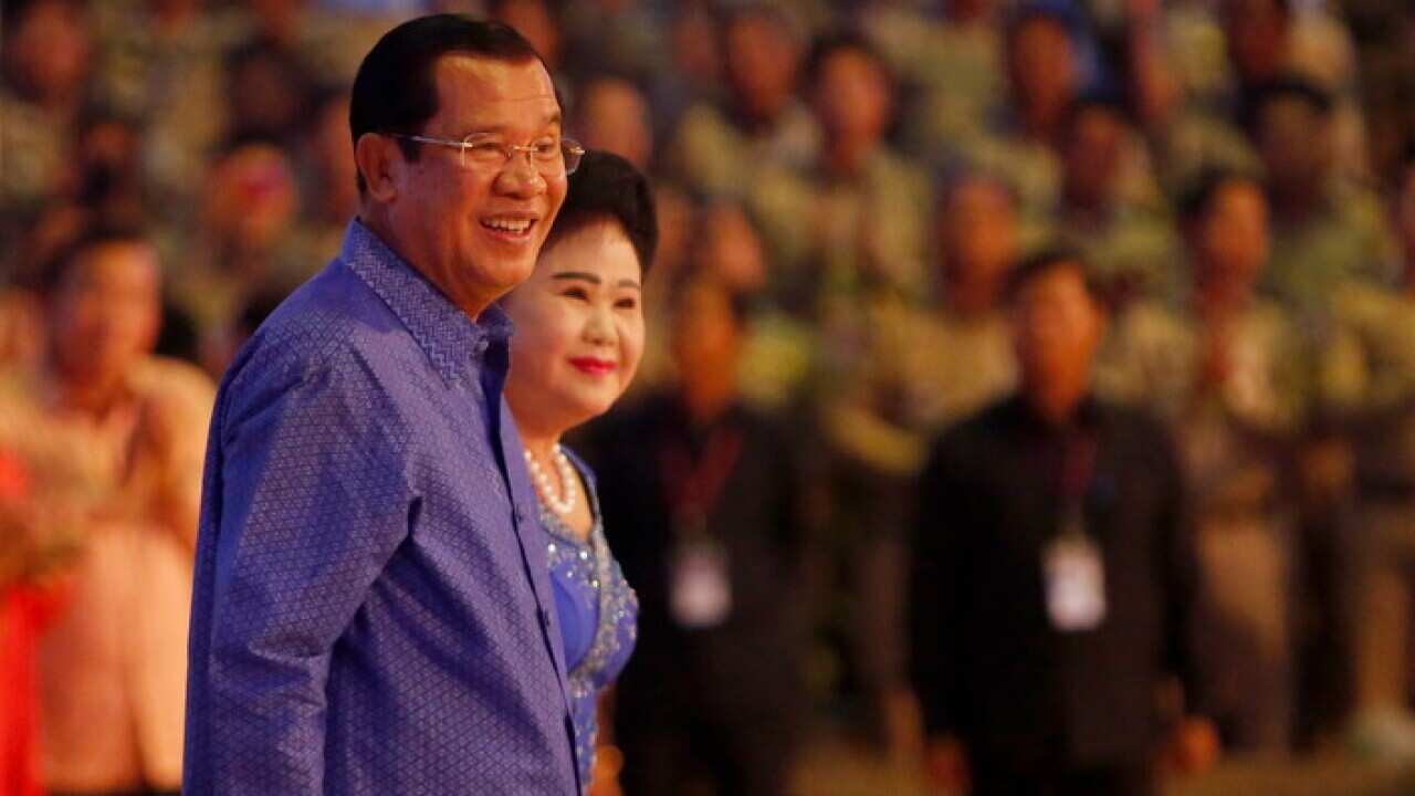 Cambodian prime minister Hun Sen and his wife Bun Rany