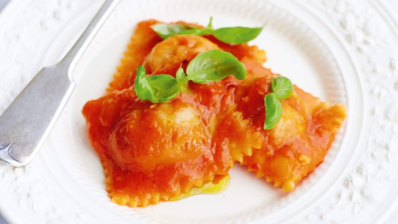 Jamie's Bolognese ravioli