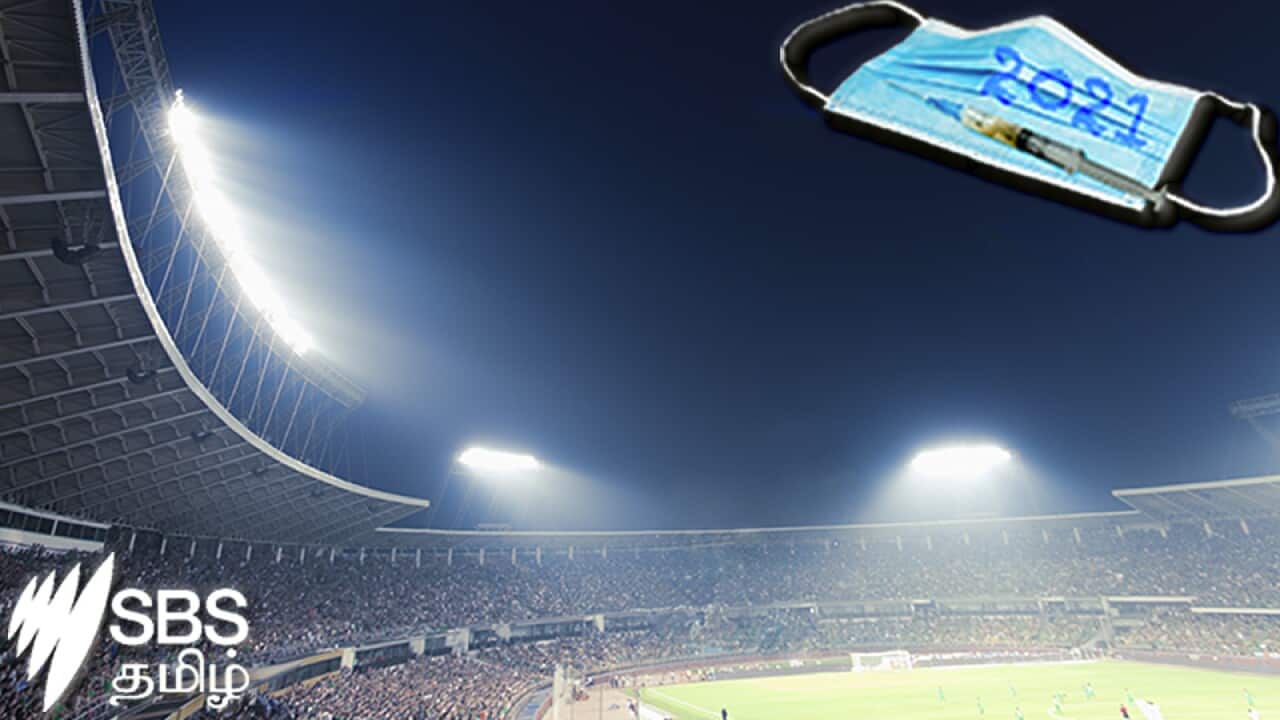 Sports stadium arena game at night