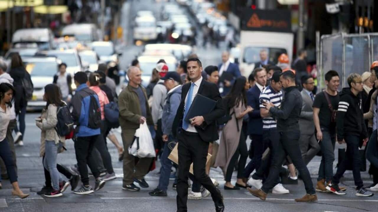 People move about Sydney CBD