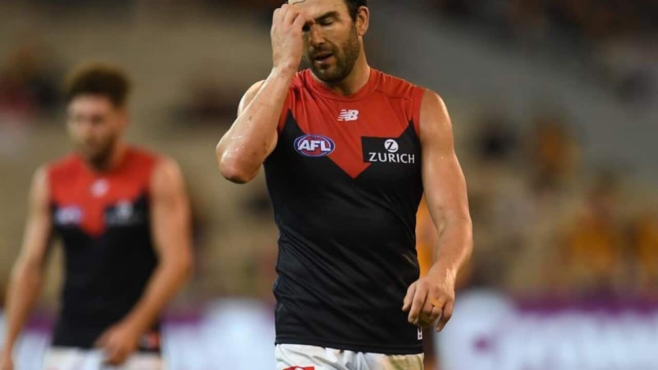 Jordan Lewis of the Demons is seen after Round 4.