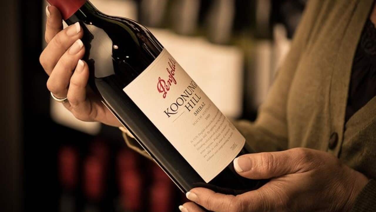 A bottle of Penfolds wine by Treasury Wine Estates.