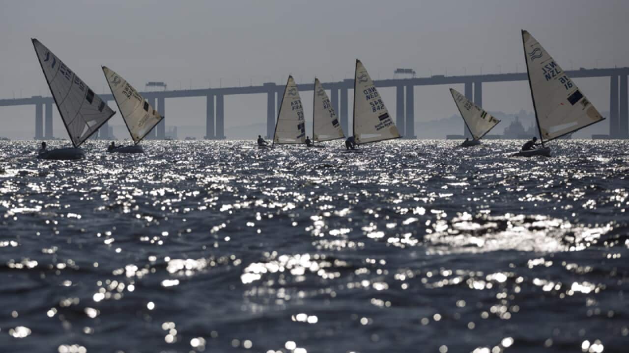 Sailors during the first test event for the Rio 2016 Olympic Games