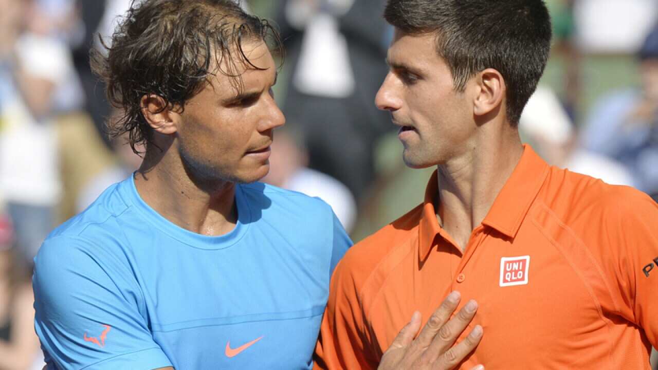 Rafael Nadal (L) and Novak Djokovic