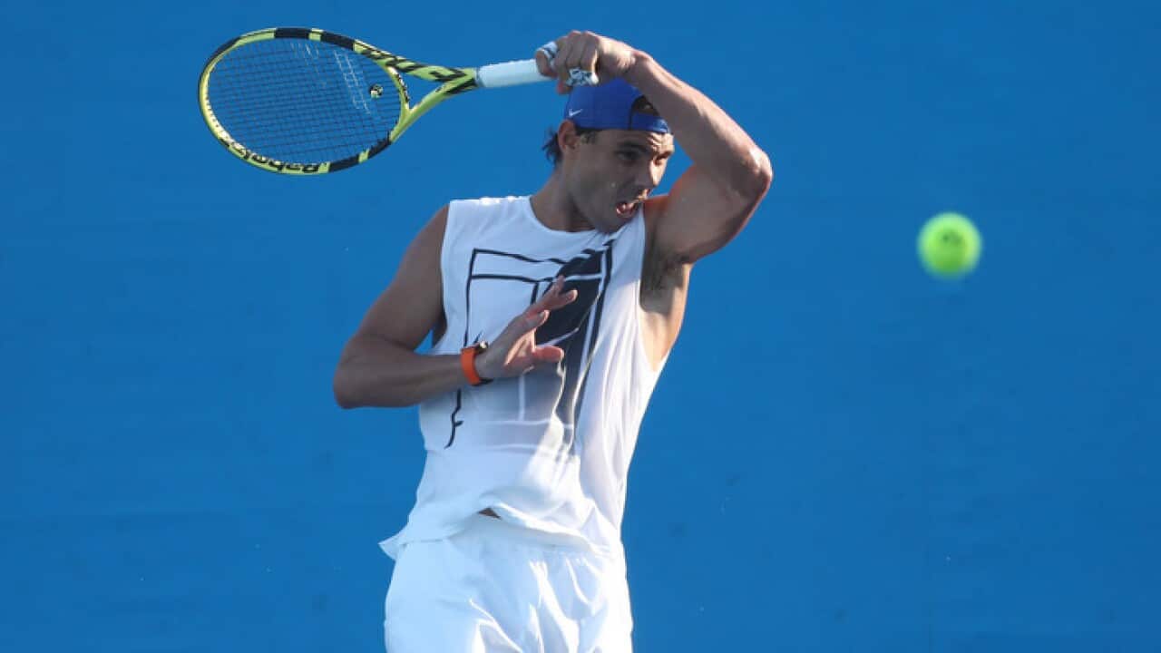 Rafael Nadal in training