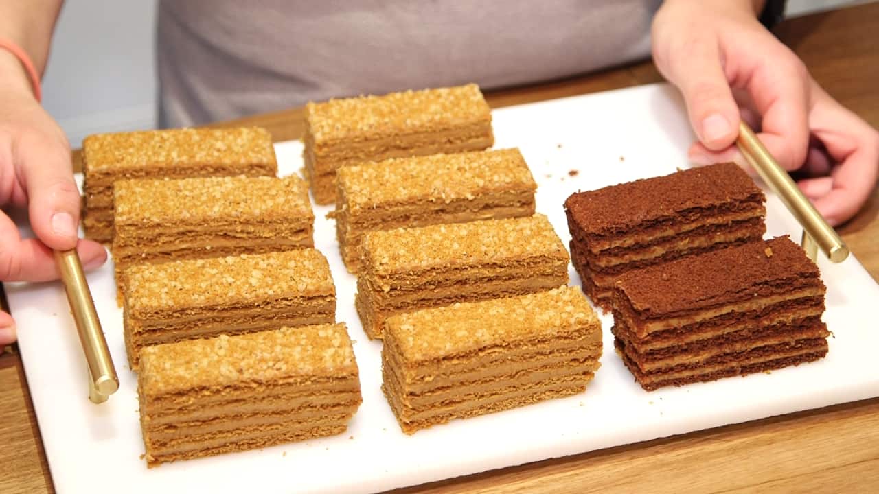 The honey cake (medovnik) is a traditional Czech dessert.