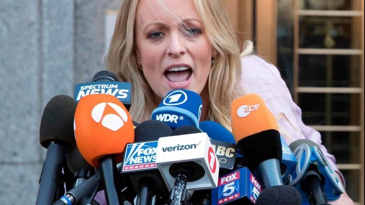 A file image of adult film actress Stormy Daniels