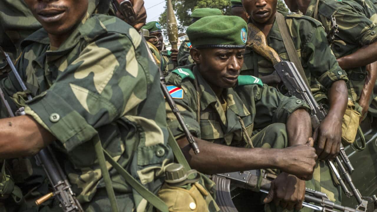 Soldiers from the African-led International Support Mission