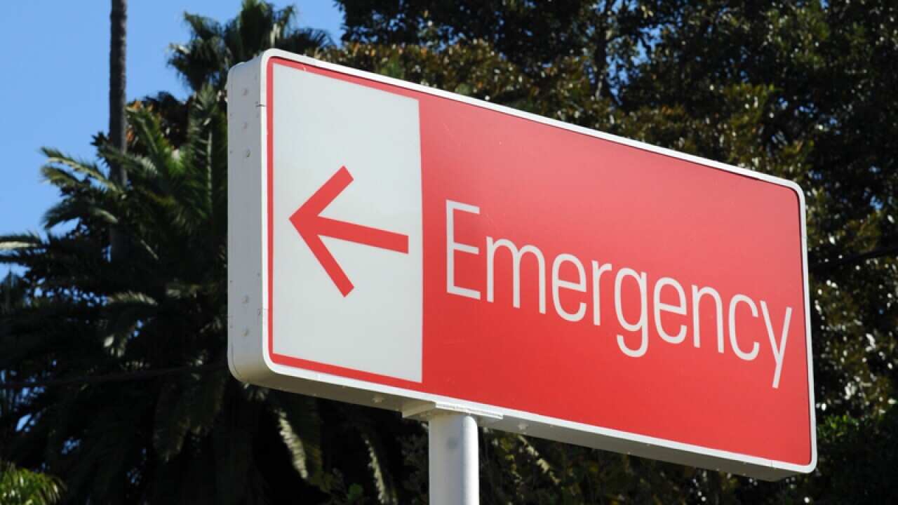 Emergency sign around St Vincent's Hospital in Darlinghurst, Sydney