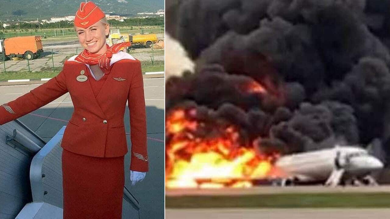 Tatyana Kasatkina said she 'grabbed passengers by the collar' to help them out of the plane.