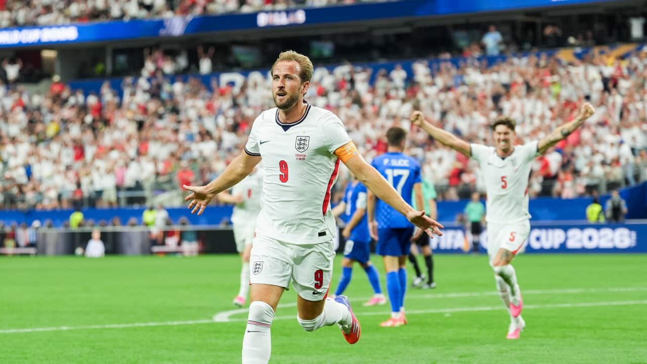 England captain Harry kane celebrating a goal at the World Cup