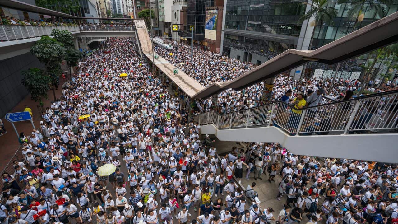 Organisers say a million demonstrators took to the street of Hong Kong to protest against the extradition bill being put forward by the Hong Kong government