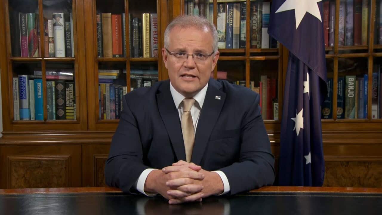 Scott Morrison addressing the nation on Thursday night