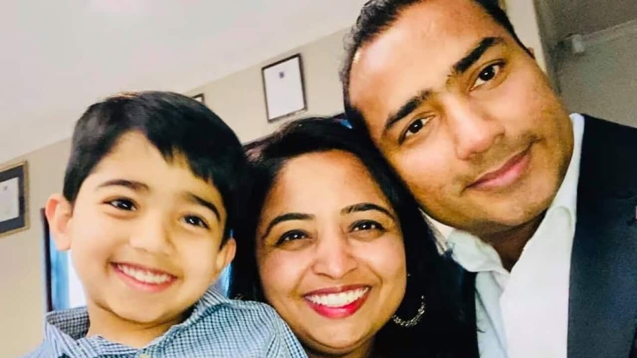 Preeti Soni with her husband and son