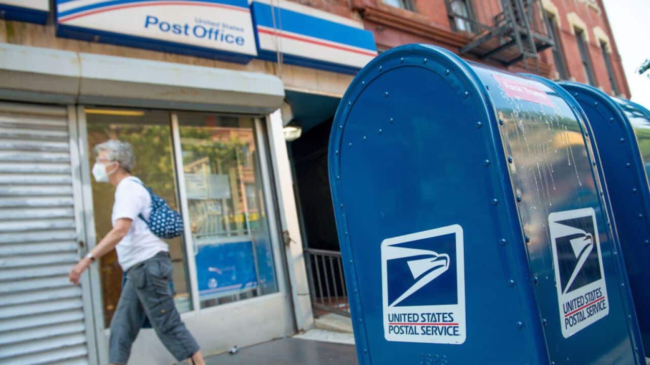A file photo of a USPS mailbox