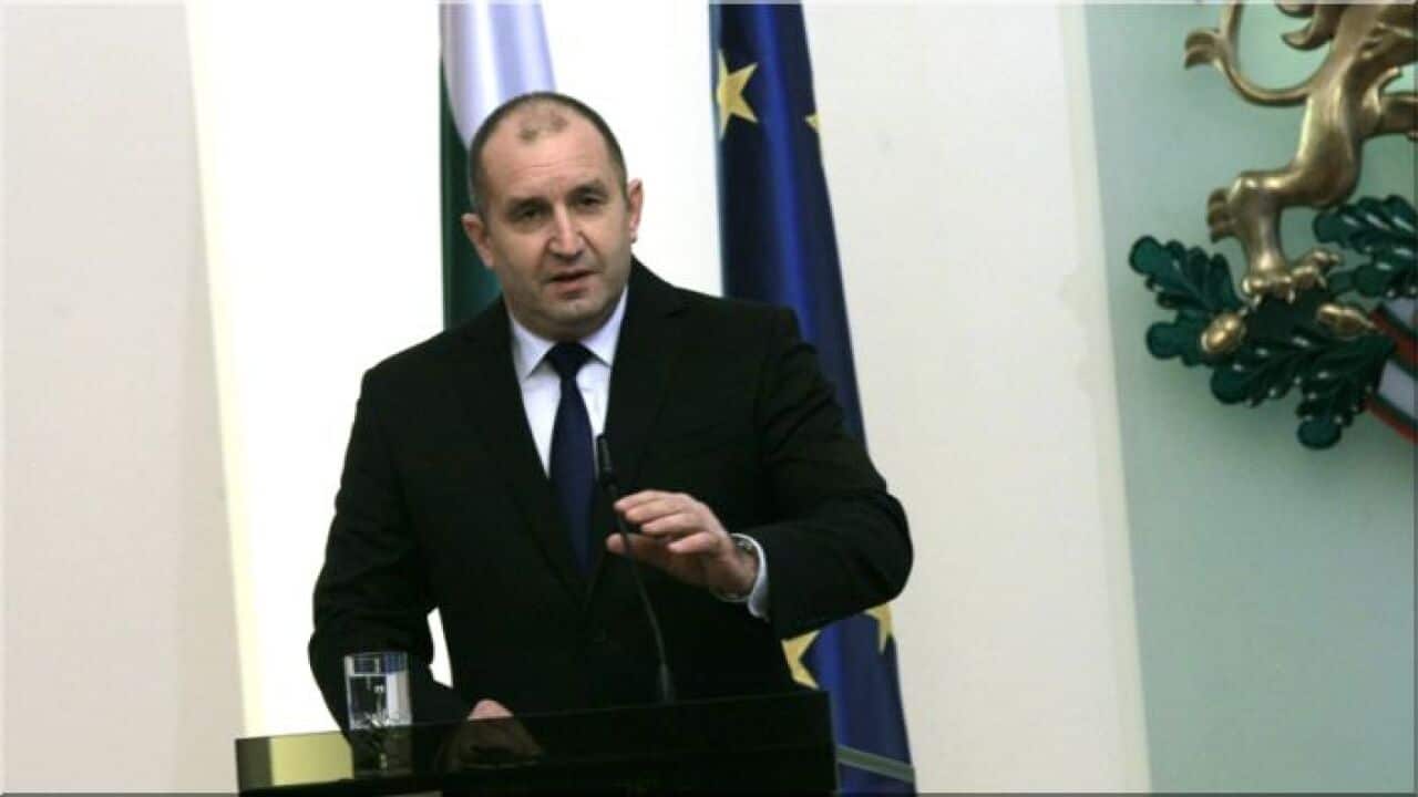 President Rumen Radev at a press conference on the occasion of one year of his inauguration