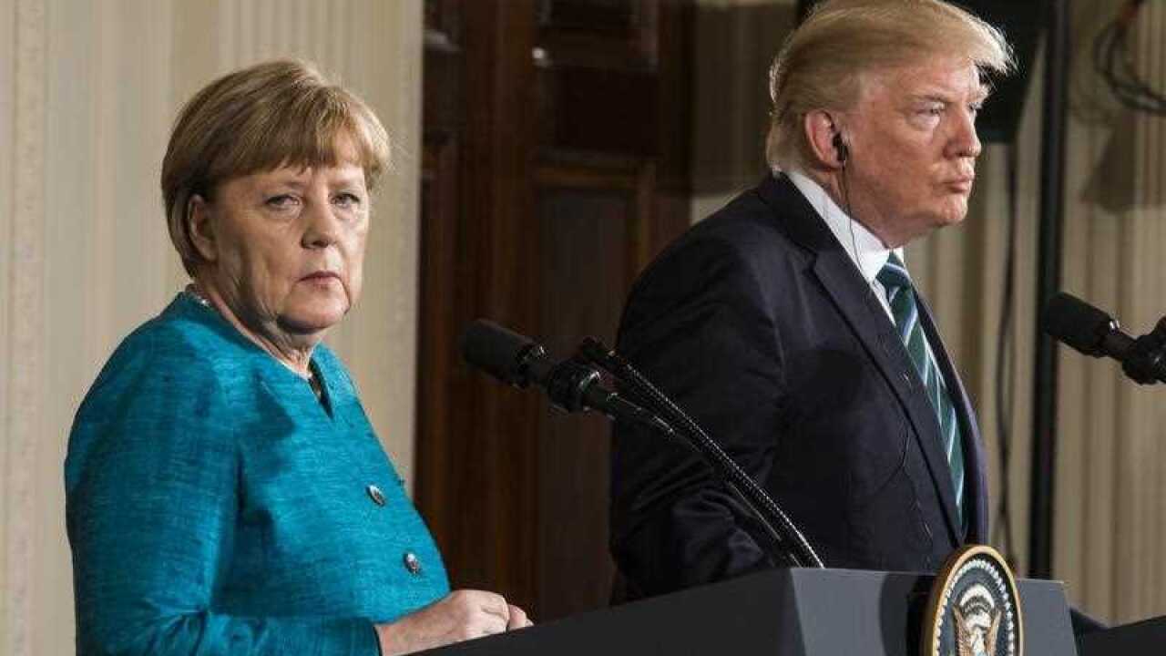 Chancellor of Germany Angela Merkel and US President Donald Trump
