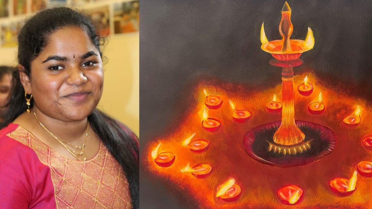 Thinushika and her drawing