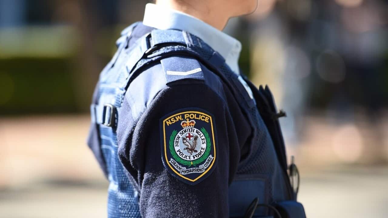 A NSW Police officer is seen in Sydney