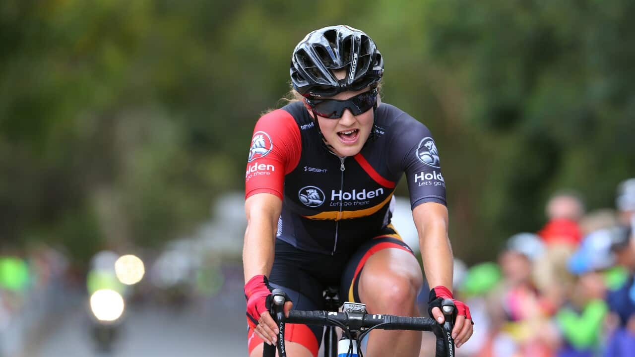 Grace Brown at the 2018 Women's Tour Down Under (Getty)