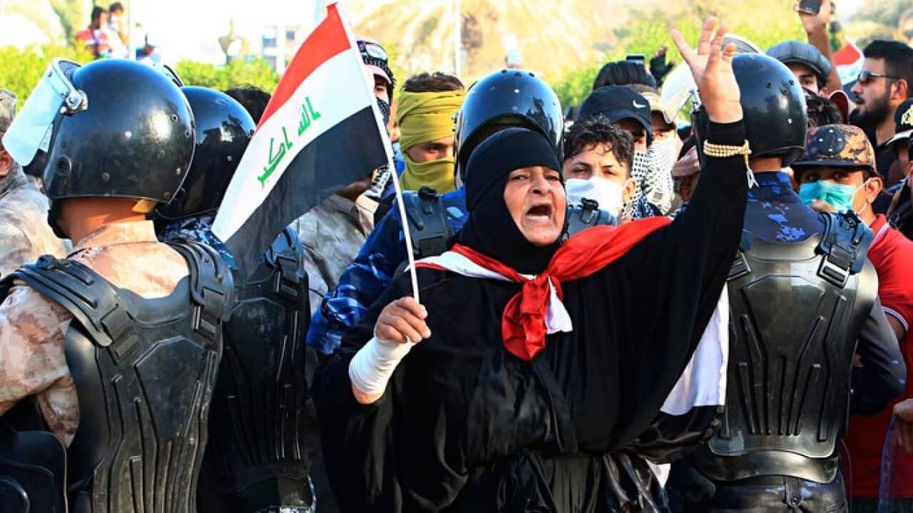demonstration in Basra demanding better public services and jobs