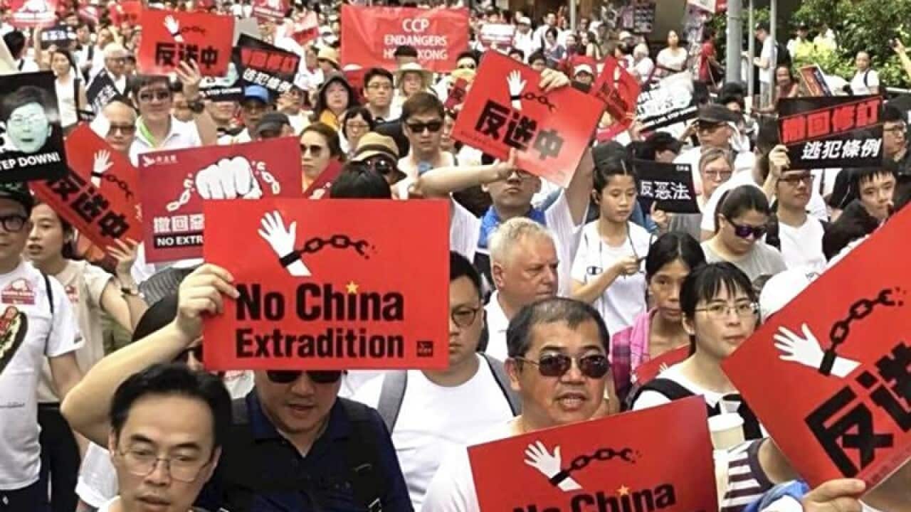 Mass protest in Hong Kong against extradition bill