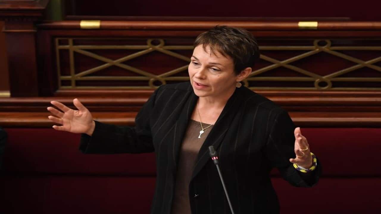 Jaala Pulford speaks during the assisted dying bill debate.