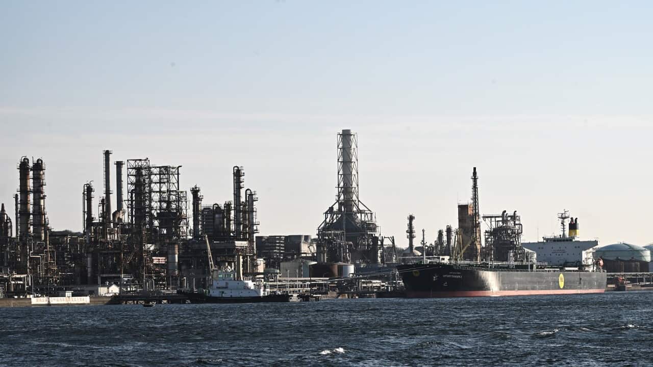 An oil refinery in Yokohama, Japan