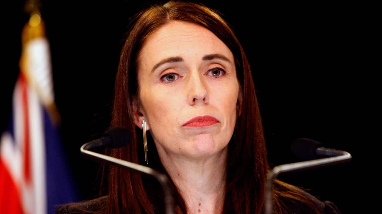 New Zealand Prime Minister Jacinda Ardern addresses a press conference in Wellington following the attacks.