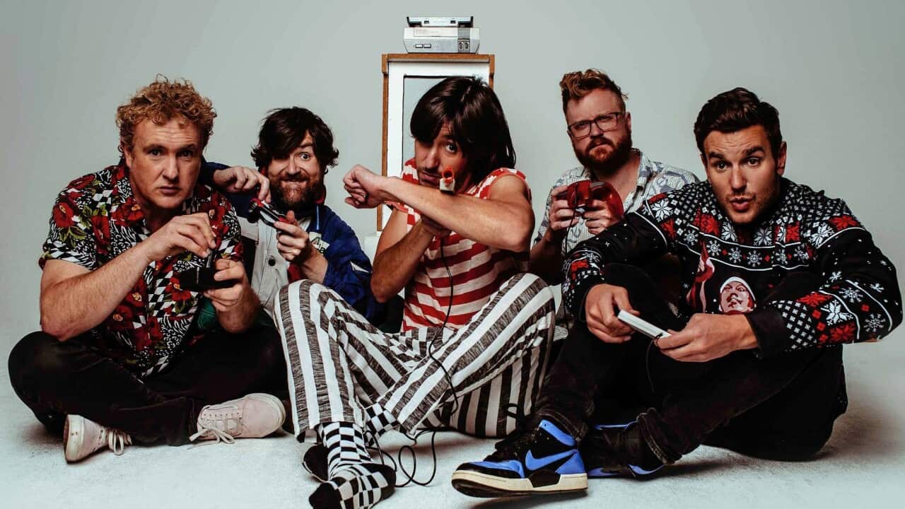 I tre fratelli Marc, Dan e Luca Lucchesi, assieme a Martin Lubran e James Bowers, in arte Vaudeville Smash.