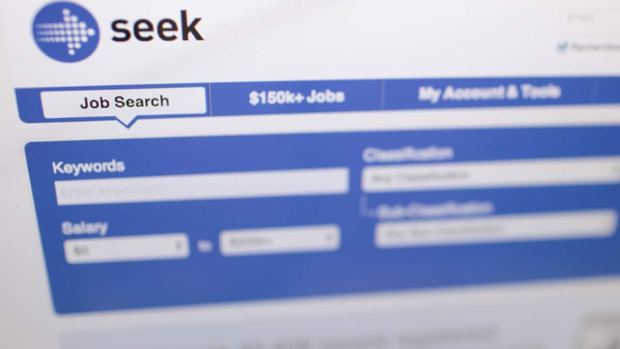 The website of online job search engine Seek
