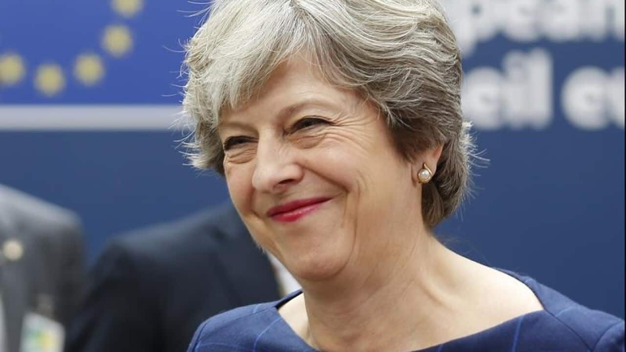 British PM Theresa May at the European Council Meeting in Brussels.