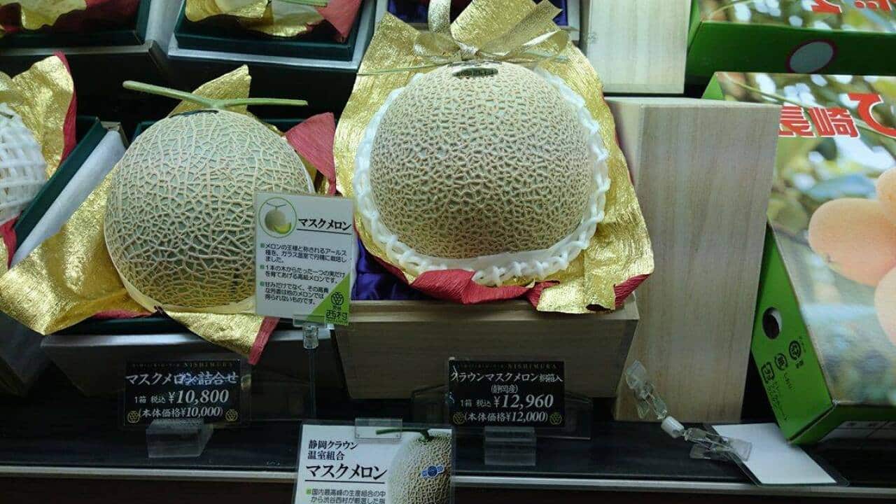 Melons for sale in Japan