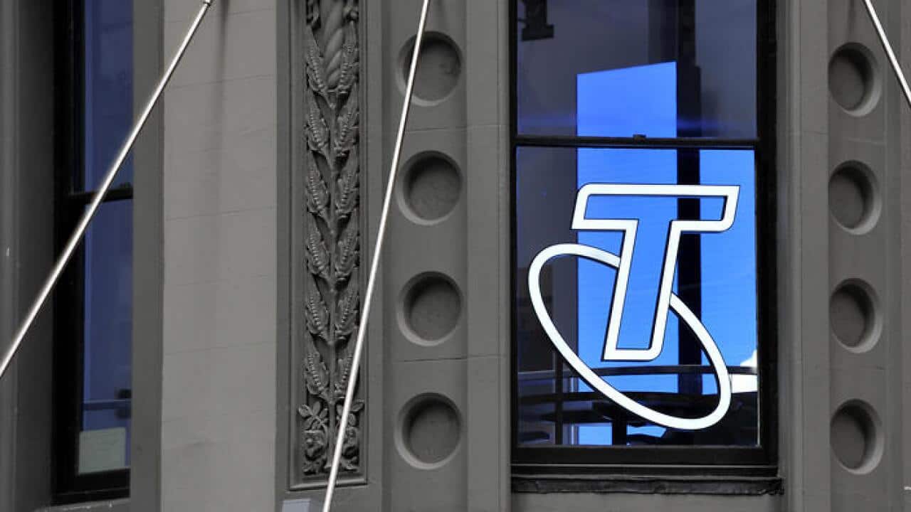 File image of Telstra retail signage in Sydney. (AAP)